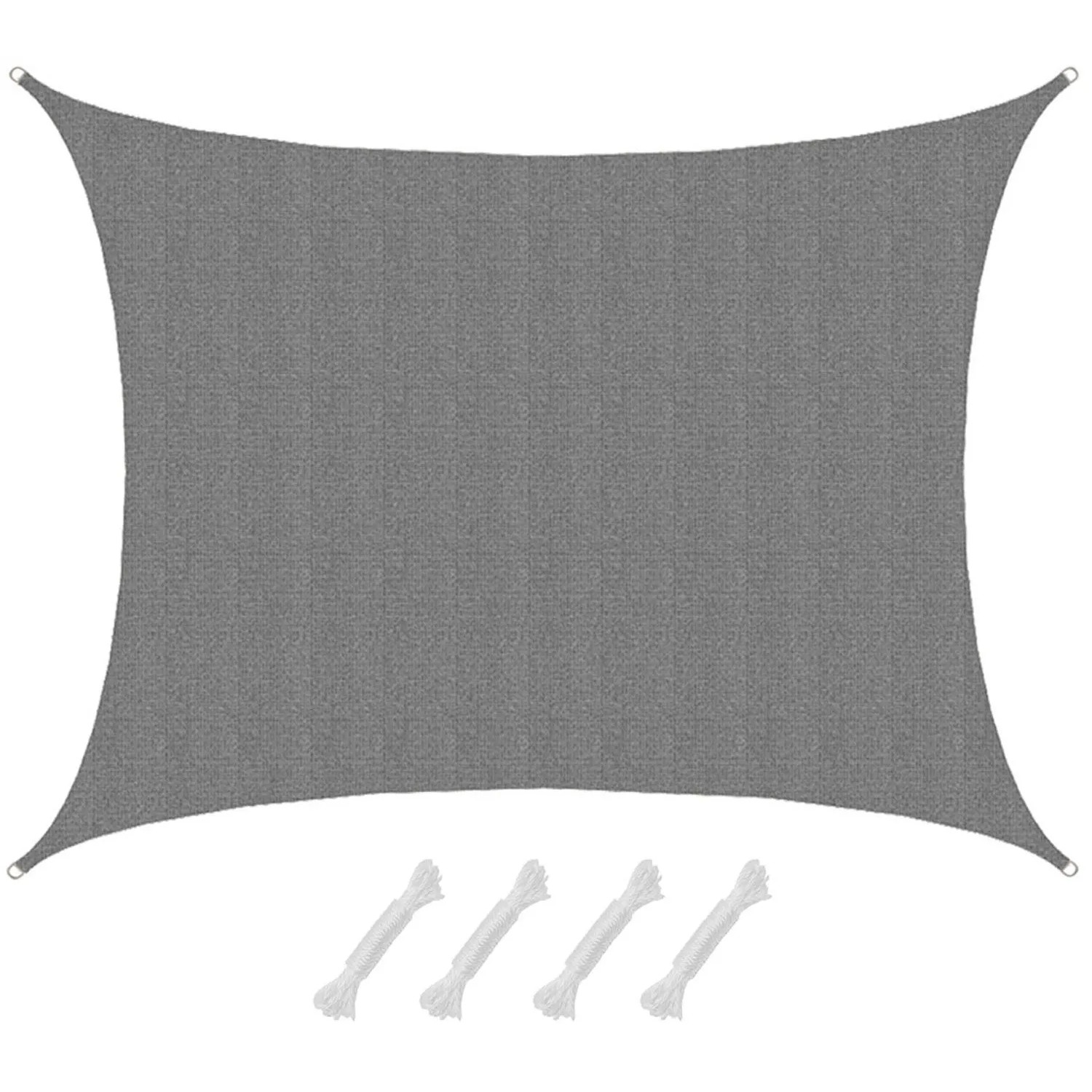 AMANKA HDPE Sonnensegel Wasserdurchlässig - 7 x 5 m Rechteckig Grau