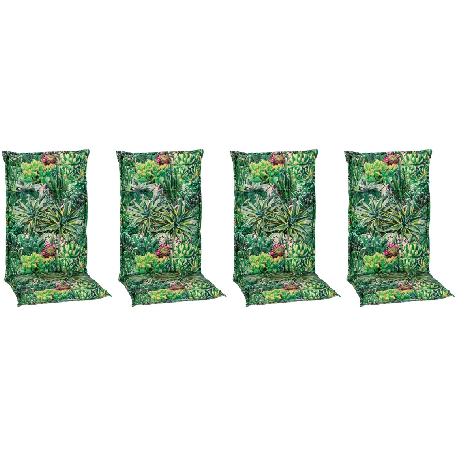Beo Sitzauflage Hochlehner Tegernsee 4er-Set mit Kaktuslandschaft-Design günstig online kaufen