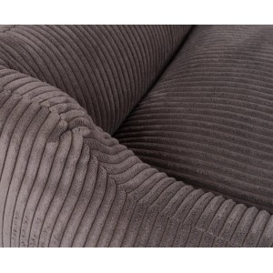 Detailaufnahme: Knuffelwuff Hundebett Olivia Cord XL, braungrau. Gemütliches Hundekörbchen aus Cord.
