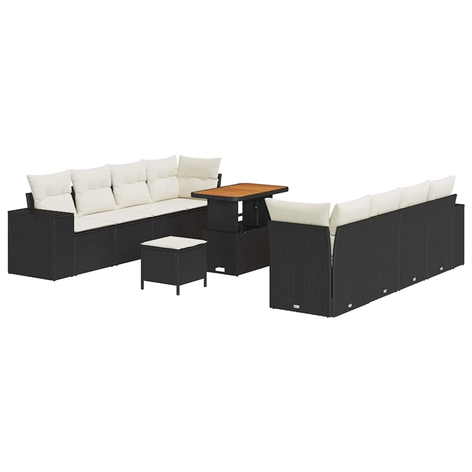vidaXL Garten-Sofa-Set 11-Tlg Schwarz Poly Rattan 3361980 günstig online kaufen