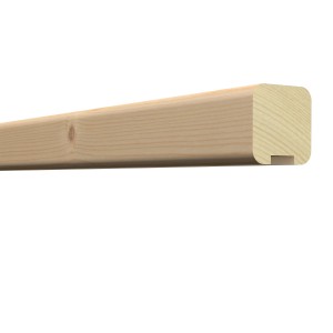 Kordo Handlauf aus Fichte, 2m, unbehandelt, für die Wandmontage im Innenbereich.