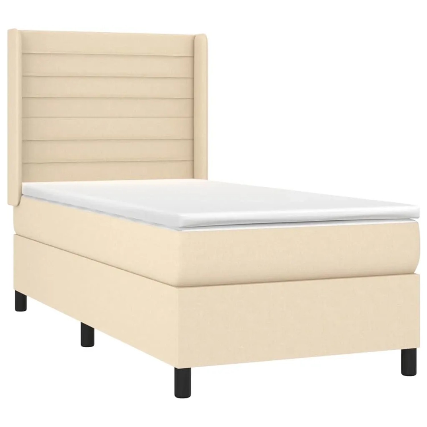 vidaXL Boxspringbett mit Matratze & LED Creme 80x200 cm Stoff 3138354 günstig online kaufen