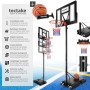Freistehender Tectake Basketballkorb Dirk für Outdoor, höhenverstellbar mit Ball und Pumpe.