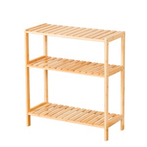 KARAT Bambus Standregal Kansas mit 3 Etagen, platzsparendes Holzregal.