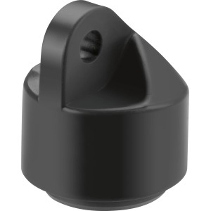 Anthrazitfarbene Strebenkappe, 40 mm x Ø 34 mm, aus PVC für Zaunstreben und Metallpfähle.