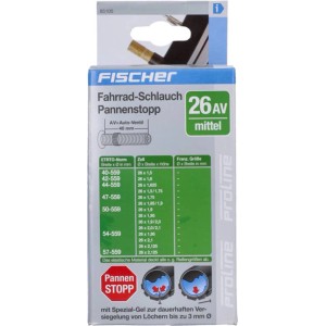 Fischer Fahrradschlauch 26 Zoll mit Autoventil, pannensicher. Verpackung.