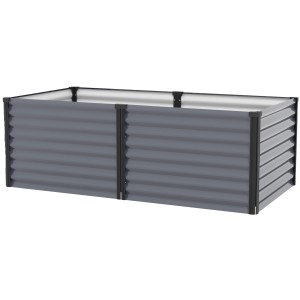 Vitavia Hochbeet Linus 630, Granit-Schwarz, 96x188x63 cm, aus Metall.