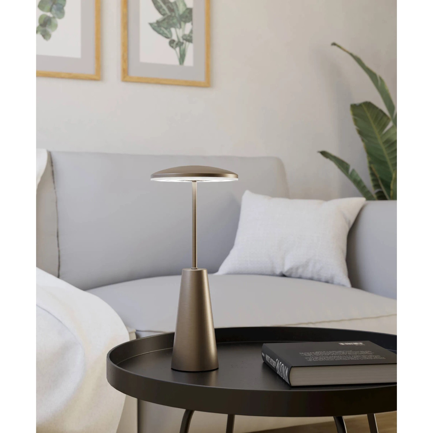 EGLO LED Akku-Tischleuchte PICCOLA, bronze-dunkel, dimmbar, IP54 für den Außenbereich.