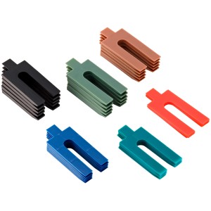LUX Montagekeile Classic, 30 Stück in verschiedenen Farben zum Ausgleichen von Abständen.