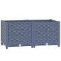 Graues furnicato Hochbeet (80x40x38 cm) aus Polypropylen mit Rattan-Optik.