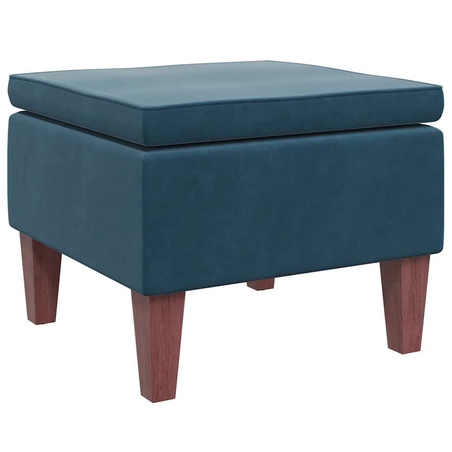 vidaXL Hocker mit Holzbeinen Blau Samt 329456