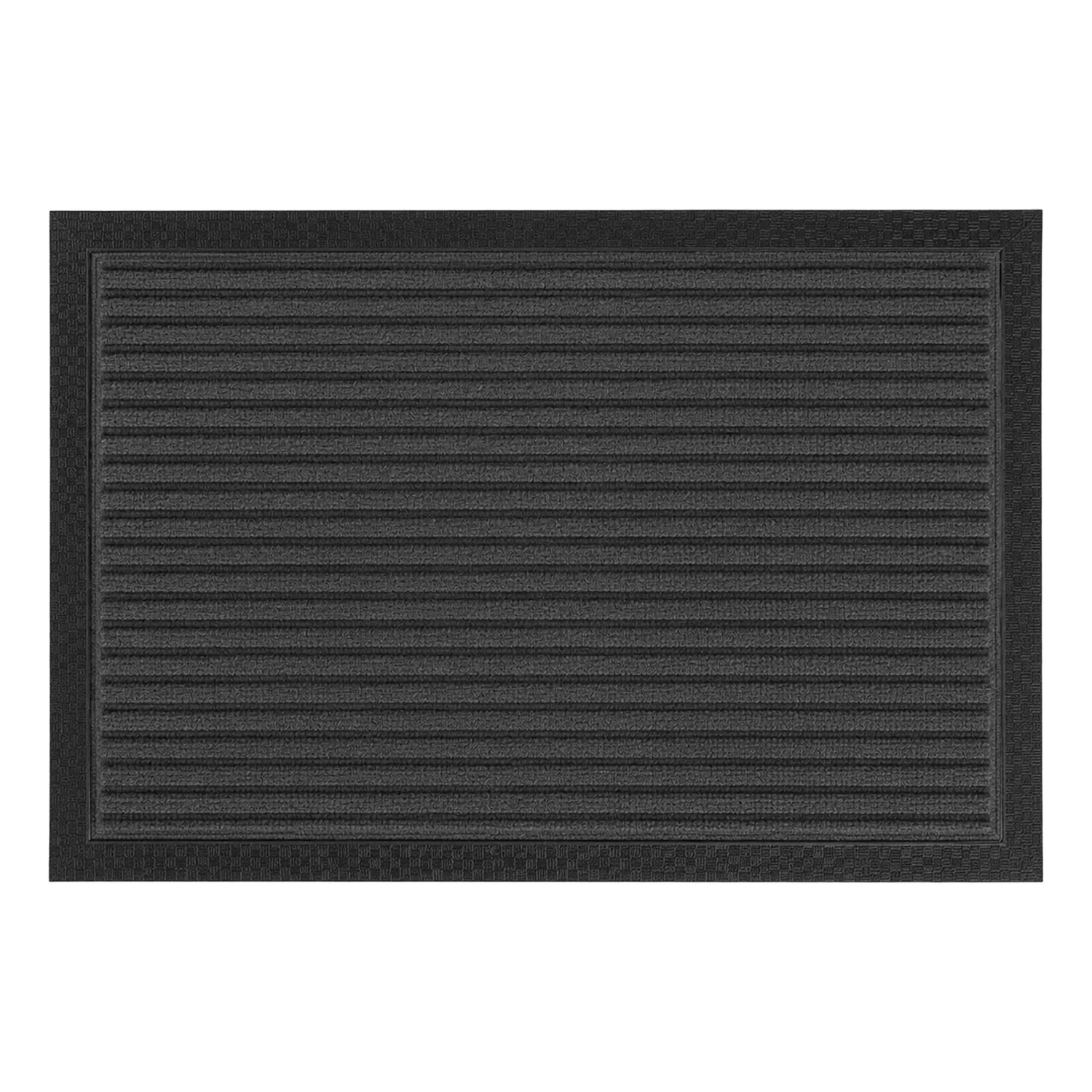 Relaxdays Fußmatte Polypropylen Schwarz Gerillt Rutschfest 60 cm x 40 cm x 1 cm 1,4 kg
