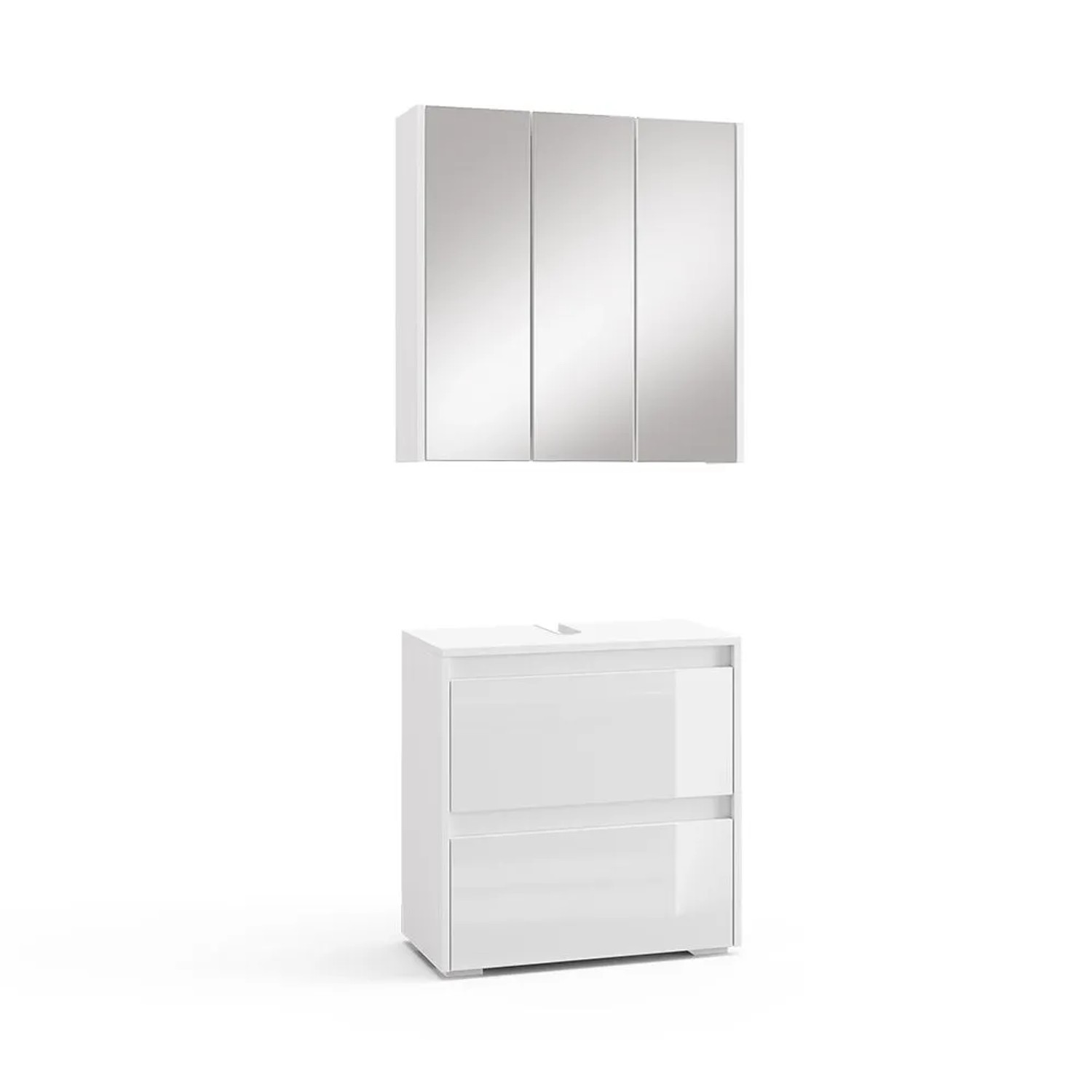 Vicco Badmöbel-Set Majest Weiß Hochglanz 60 x 62 2-teilig