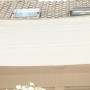Rechteckiges, weißes Floracord Sonnensegel (400x500 cm) aus HDPE, montiert an einem Haus.