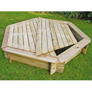 Grüne T&J Abdeckung, 2-teilig, für Benny Sandkasten aus Holz.