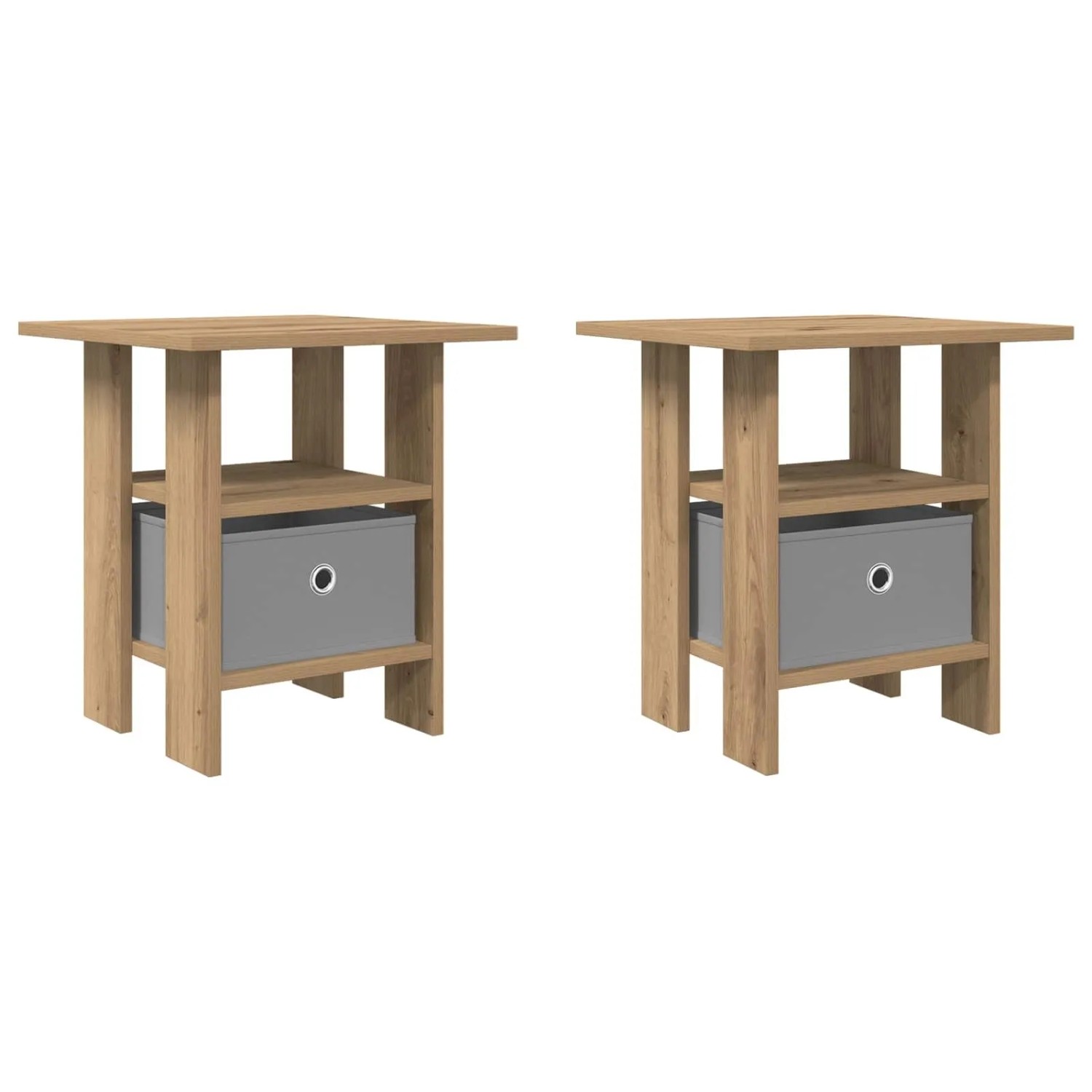 vidaXL Nachttisch 2 Stk Artisan-Eiche 41 x 40 x 45 cm Holzwerkstoff 8000435