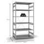 Verzinktes PROREGAL Fachbodenregal, Stecksystem, 6 Ebenen, Last 240kg, 250x130x80cm.