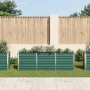 Grünes furnicato Garten-Hochbeet aus verzinktem Stahl, 240x40x77 cm, mit Pflanzen.