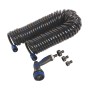 LUX Spiralschlauch-Set Comfort 15 m mit Multifunktionsbrause und Hahnstücken.