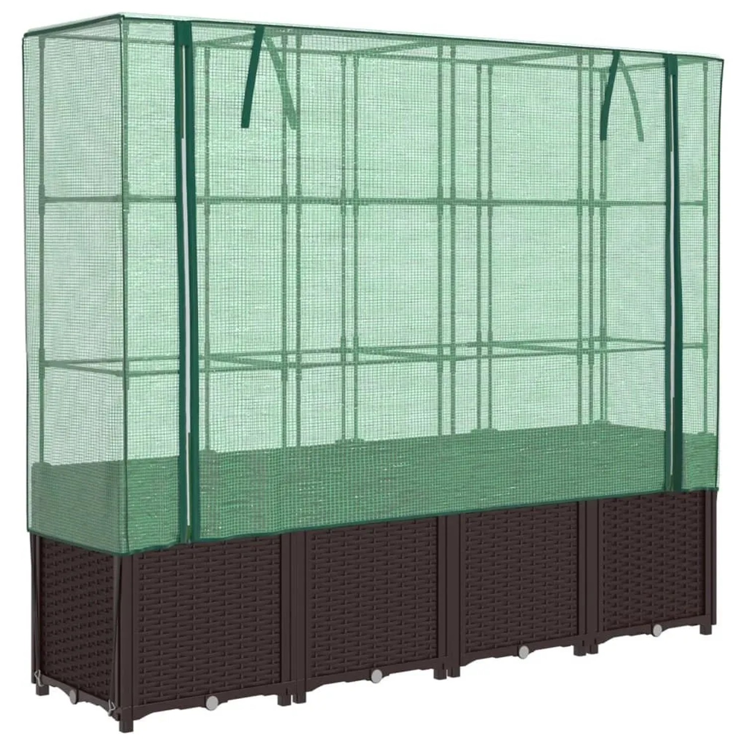 Furnicato Hochbeet Mit Gewächshausaufsatz 160 X 40 X 53 Cm Braun