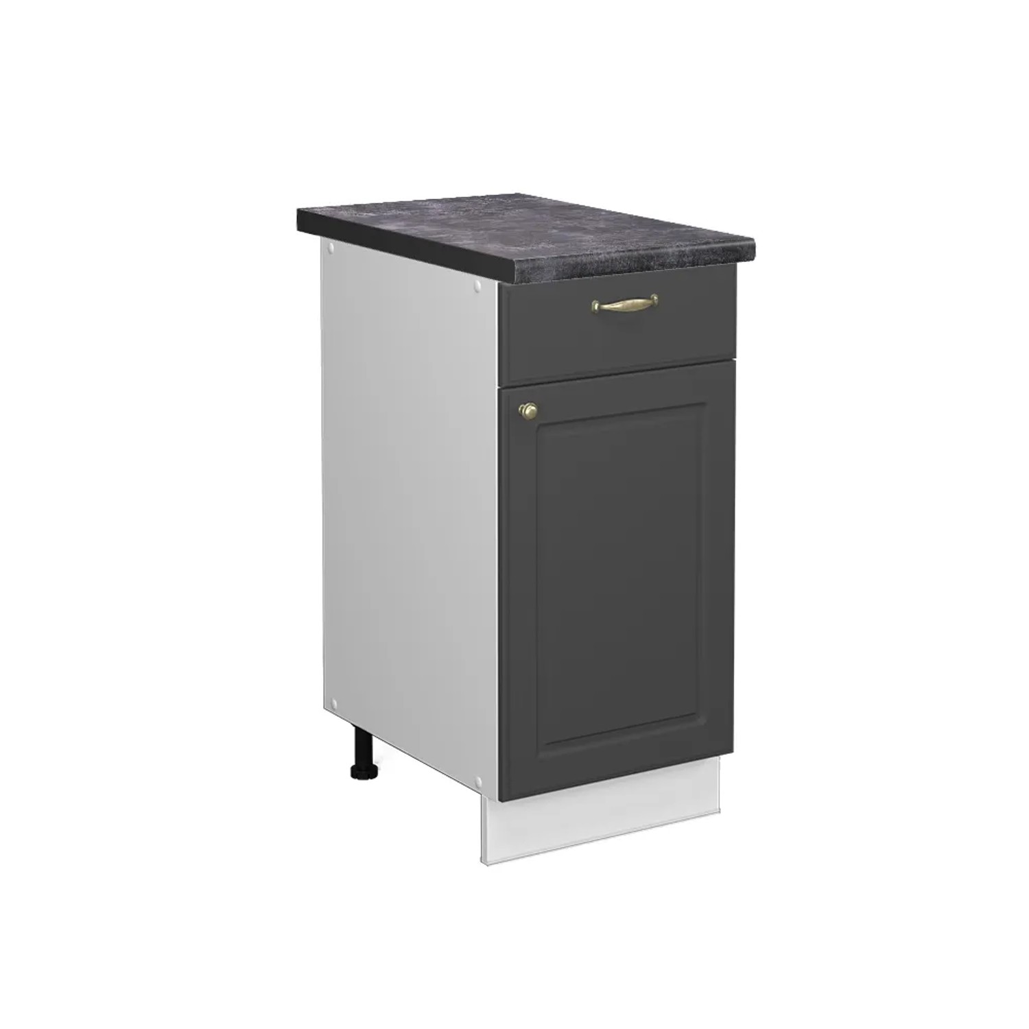 Vicco Küchenunterschrank Fame-Line Anthrazit-Gold/Weiß 40 cm AP Anthrazit