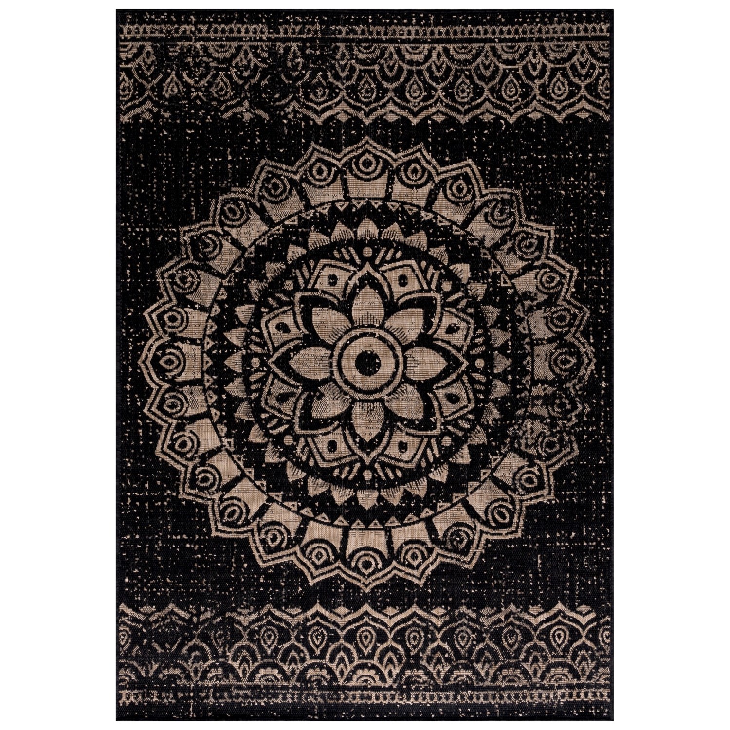 Ayyildiz Outdoor-Teppich Sunny 4417 Schwarz 120 cm x 170 cm günstig online kaufen
