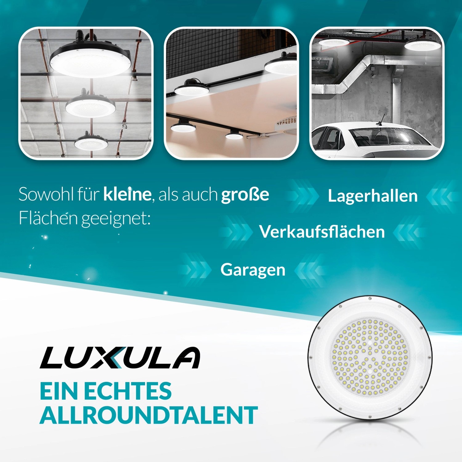 LUXULA LED Strahler 500W Außen - 70.000lm IP65 Flutlicht Baustrahler