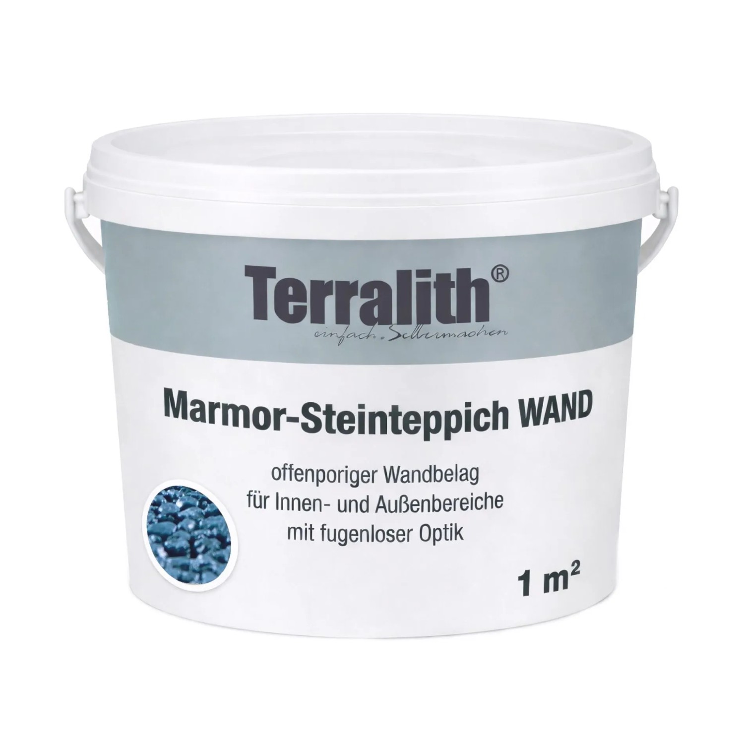 Terralith Metallic Steinteppich Wand Blau für 1 m²