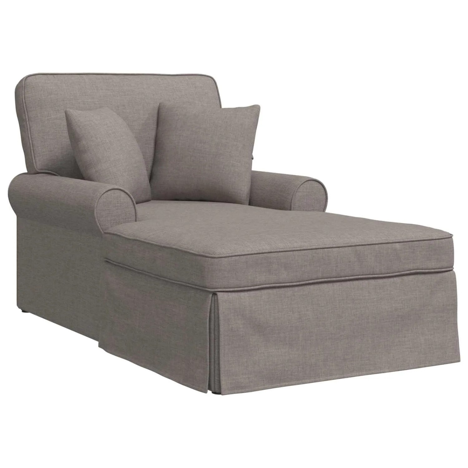 vidaXL Chaise Lounge mit Rock mit Kissen 3-Tlg Taupe Stoff 42022944