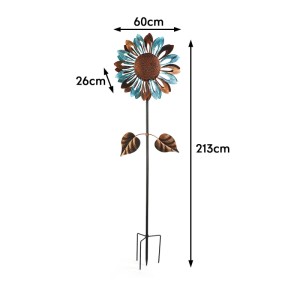 Kobolo Windrad Gartenstecker Dekostecker Windspiel XXL SUNNY
