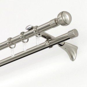 Gardinia Chicago Gardinenringe, 10er-Pack, Edelstahl-Optik, für Stangen mit 20 mm Durchmesser.