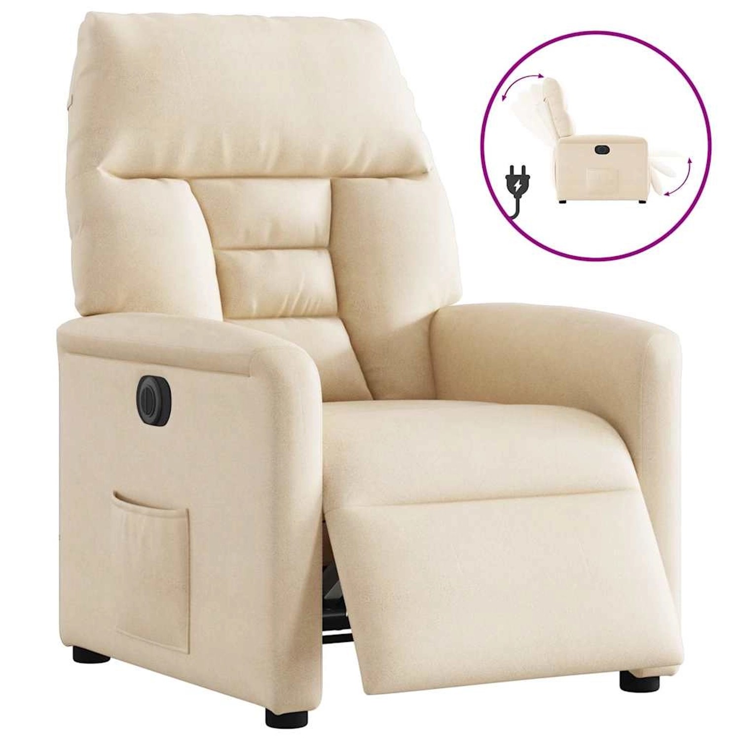 vidaXL Relaxsessel Elektrisch Beige Mikrofasergewebe 3303078 günstig online kaufen