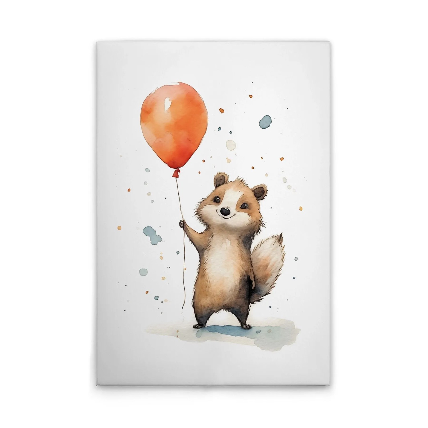 Tadessi Leinwandbild - M1-No.52192 - Niedlicher Waschbär Orange - 60 x 90 cm - Querformat