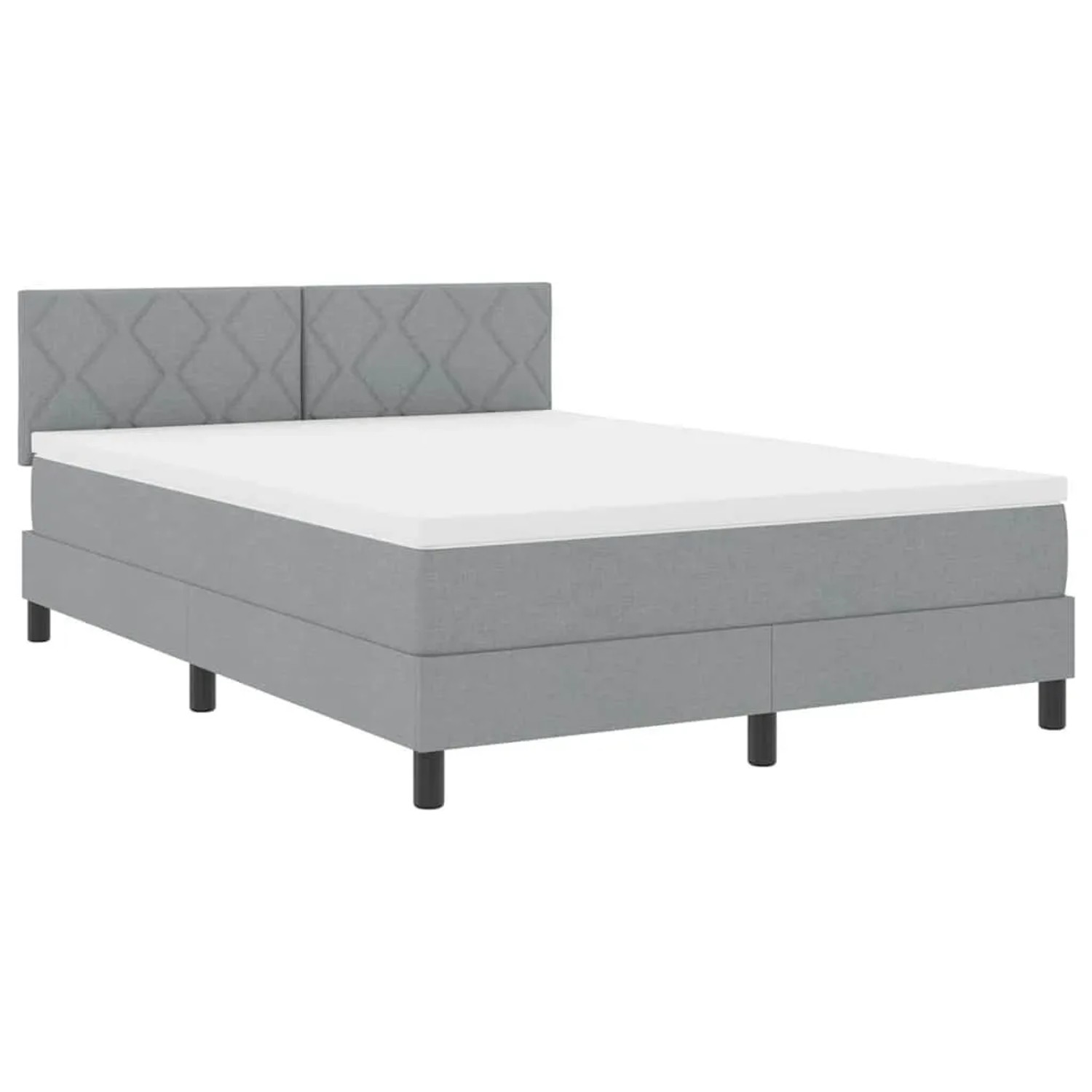 vidaXL Boxspringbett mit Matratze Hellgrau 140 x 190 cm Stoff 3342282
