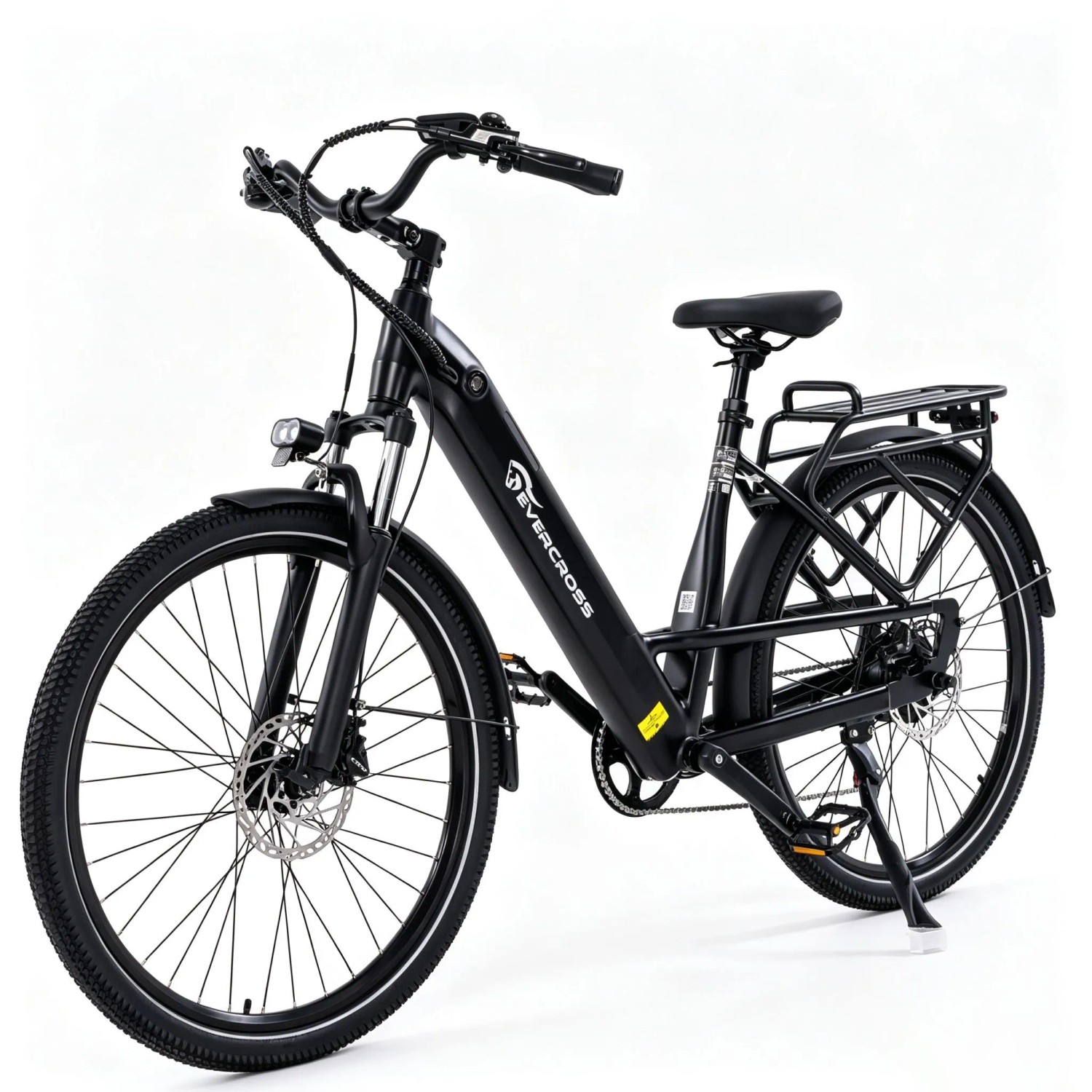 EVERCROSS EK25 E-bike 27,5 Zoll Herrenfahrrad 13Ah Akku Reichweite 100KM 250W 7-Gang APP NFC Schwarz