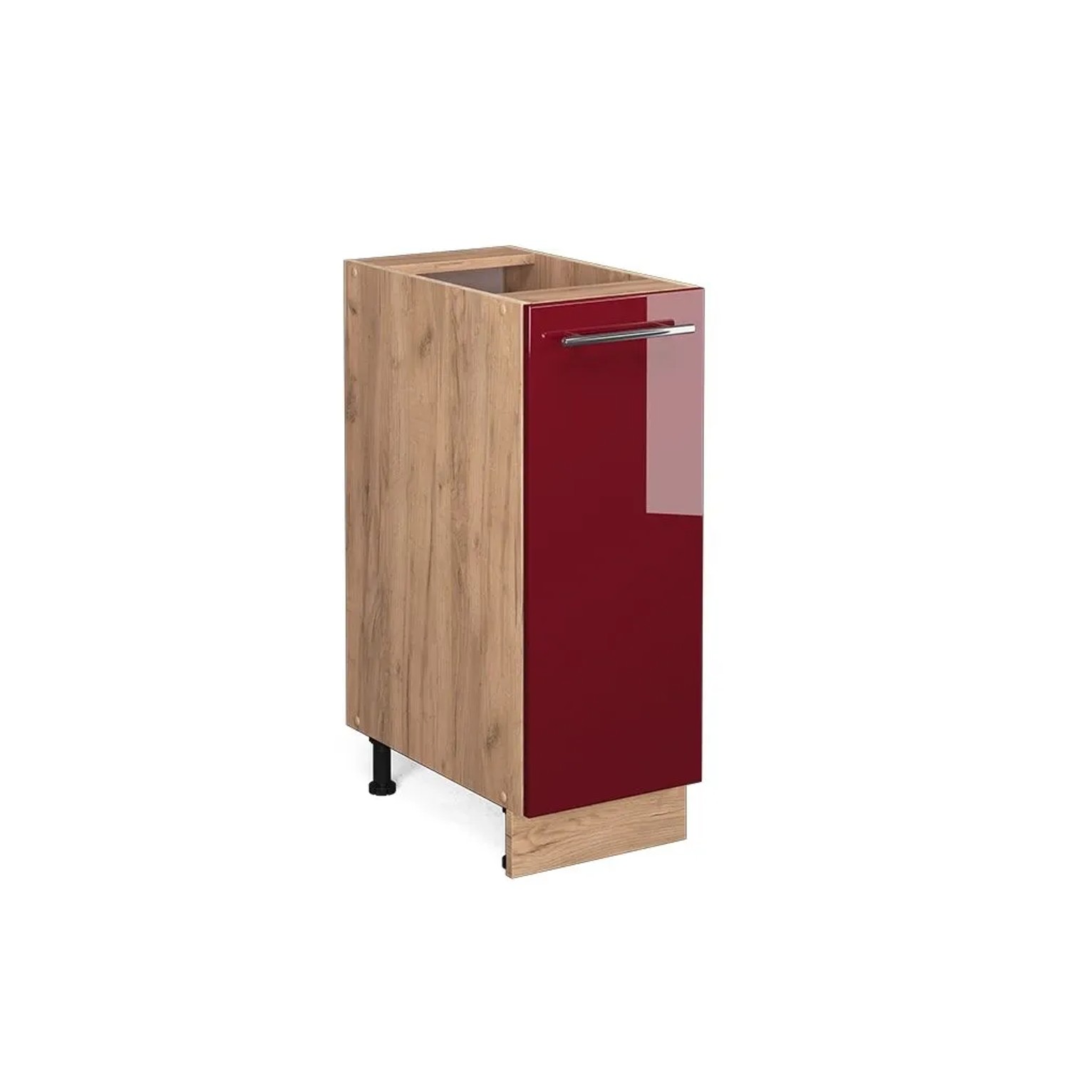 Vicco Apothekerschrank Fame-Line Bordeaux Hochglanz Goldkraft Eiche 30 cm ohne Arbeitsplatte