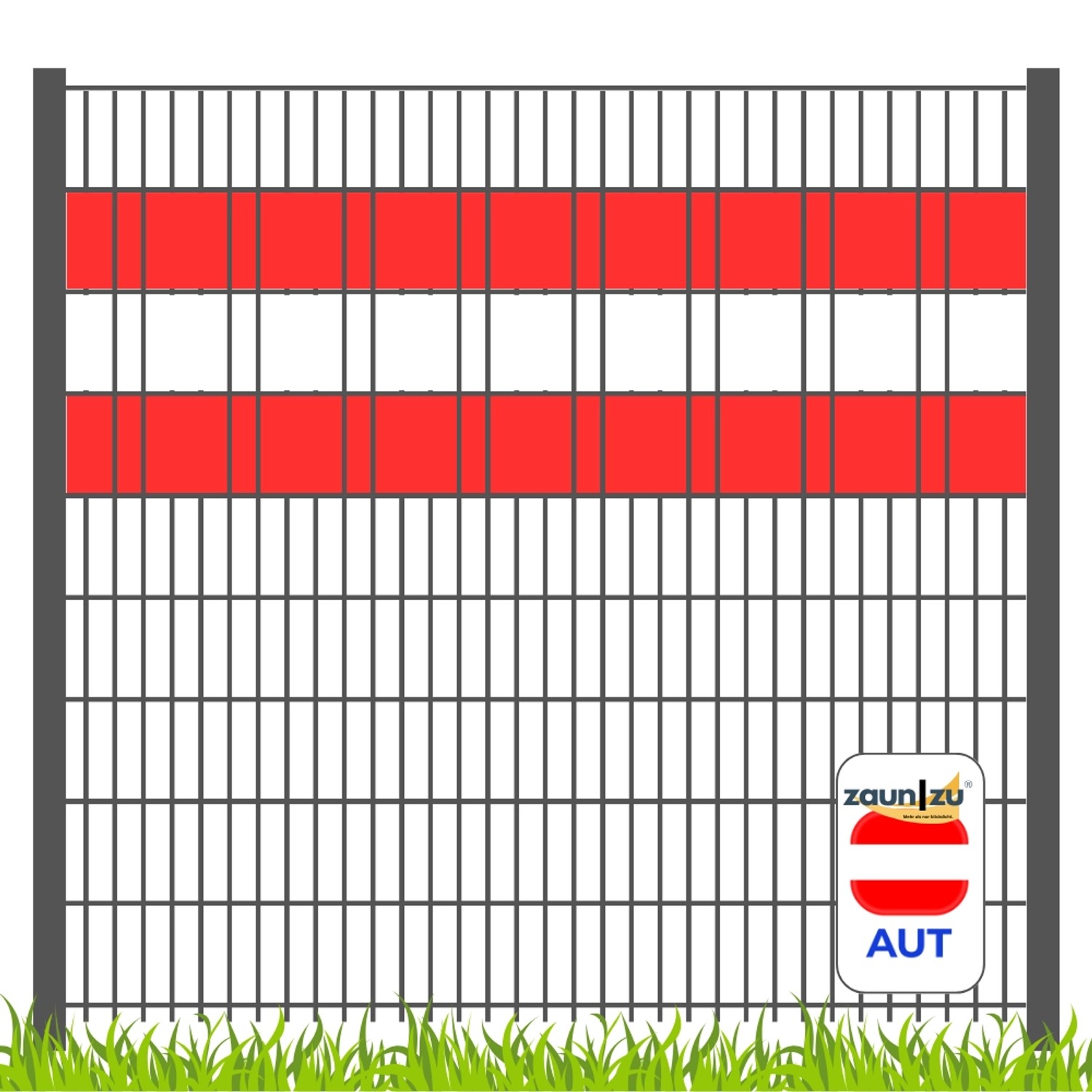 zaunzu Sichtschutz Österreich für Doppelstabmatten Volle Streifenbreite günstig online kaufen