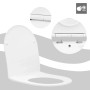 Weißer WC-Sitz mit Soft-Close Absenkautomatik und Quick-Release Mechanismus für Hänge-WC.
