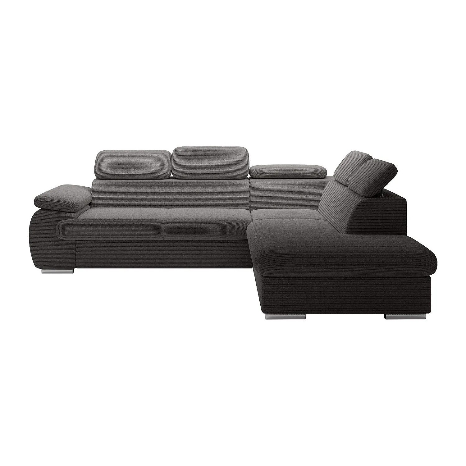 Vente-unique Schlafsofa Fabien Anthrazitgrau 271 cm