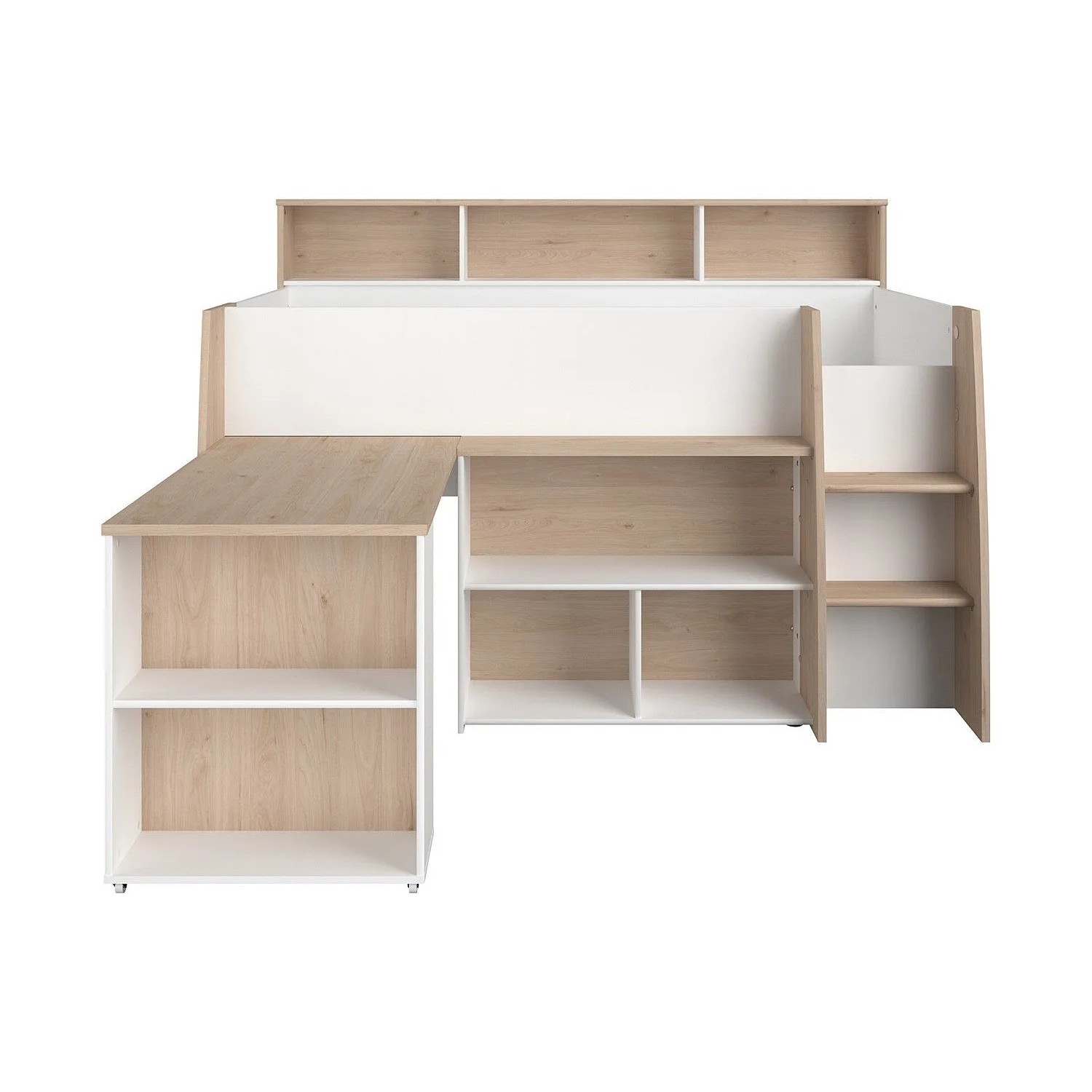 Vente-unique Bettkombination Apolino Naturfarben Hell  Weiß 208.4 cm