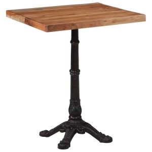 DELUKE Bistrotisch FRANZ 60x60x76cm Akazie Massivholz Quadratisch Esstisch Vintage Kleiner Tisch Cafe Gartentisch Balkontisch Outdoortisch