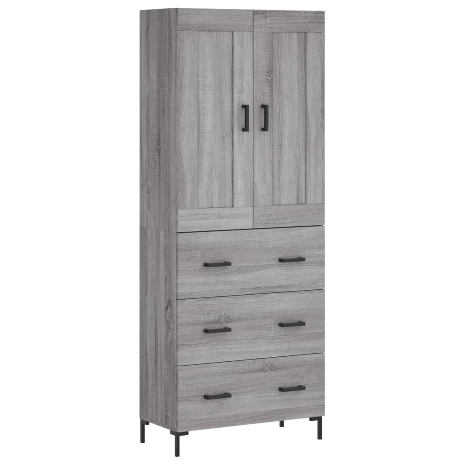 vidaXL Highboard Grau Sonoma 69,5x34x180 cm Holzwerkstoff 3199751 günstig online kaufen