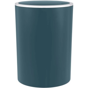 Wenko Schwingdeckeleimer Inca, dunkelgrün, 5 Liter. Kosmetikeimer mit Chromrand für Bad & WC.