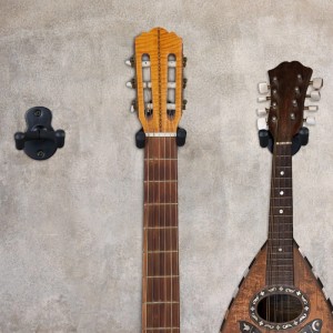 Relaxdays Gitarrenhalter 3er Set Eisen Schwarz 360 Grad Drehbar 9,5 cm x 8 cm x 12 cm 0,11 kg