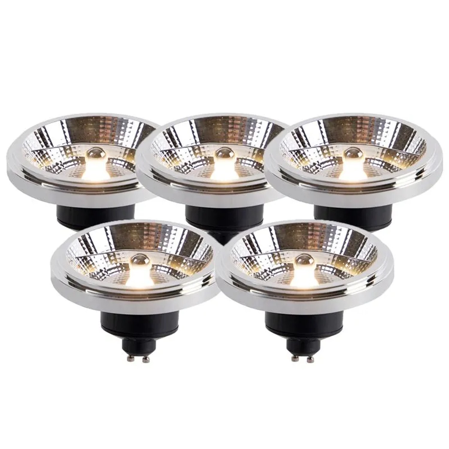 LUEDD 5er Set LED Lampen AR111 GU10 11W 2000K 3000K Dim To Warm