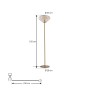 Moderne Lindby Stehlampe Lelia in Creme/Messing, 150cm hoch, mit Glasschirm. Wohnzimmerleuchte.