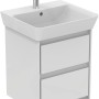 Ideal Standard Connect Air Waschbeckenunterschrank, weiß, 43 cm breit, mit zwei Schubladen.