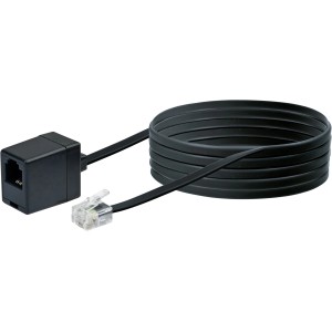 Schwaiger Telefon-Verlängerungskabel, 10 m, mit Westernstecker und Anschlussdose.