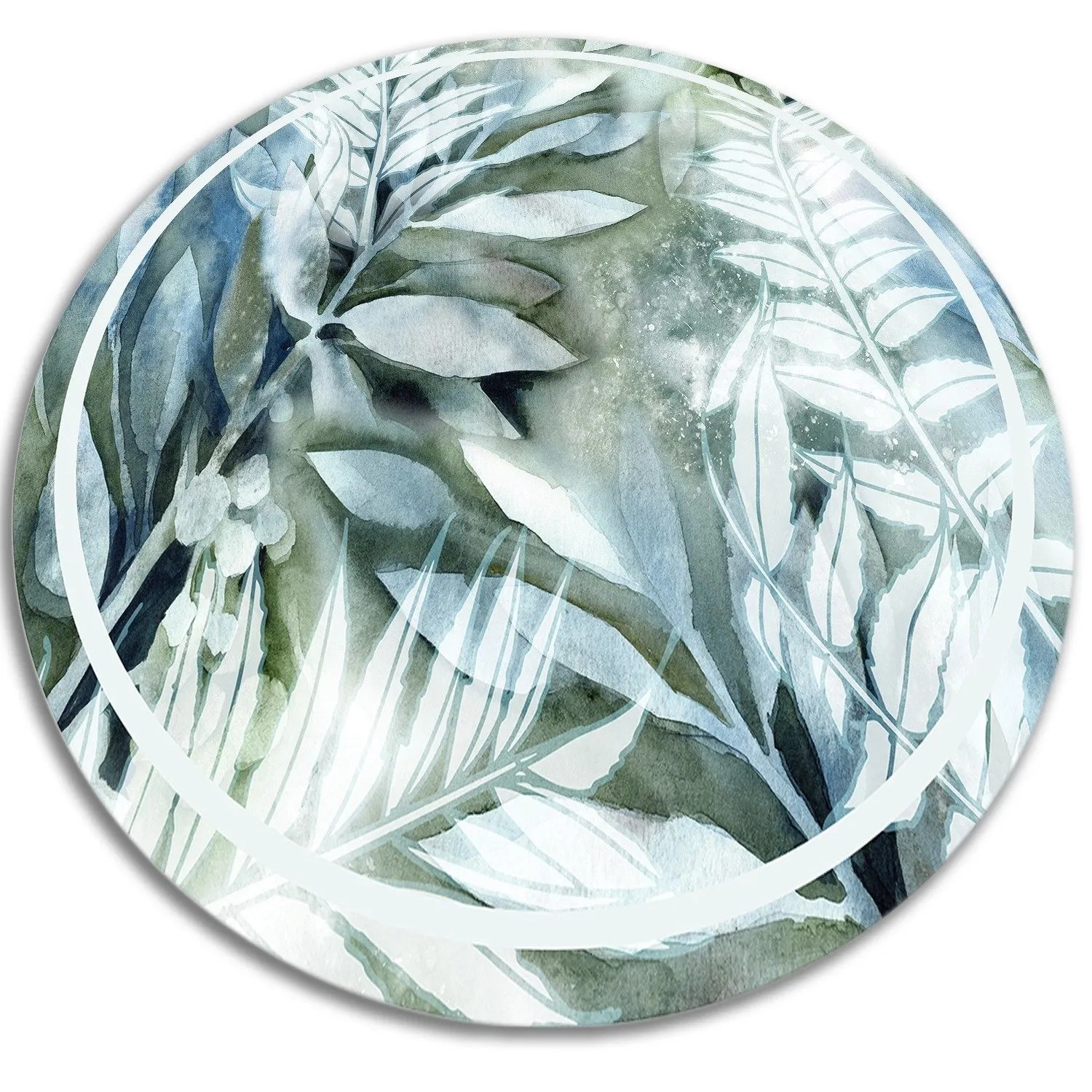 Tulup Teppich Aquarellblumen Vloerkleed Vinyl 140x140 cm Blau PVC Vloer Mat günstig online kaufen