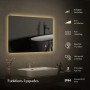 Emke Badspiegel LED 80x60 cm mit Antibeschlag und Touchschalter im modernen Badezimmer.